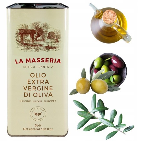 Wloska Oliwa z Oliwek Extra Vergine La Masseria 3 l